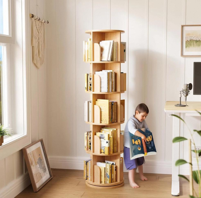 Bookshelf 5 Tier - Armadietto per bambini Libreria girevole ad