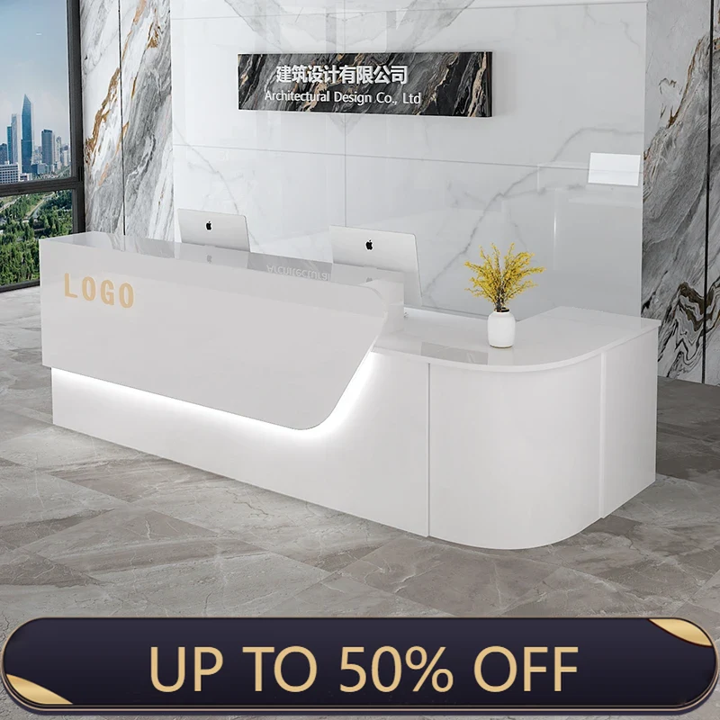 Office Furniture In Usa - Bancone Reception di Lusso con Stoccaggio,