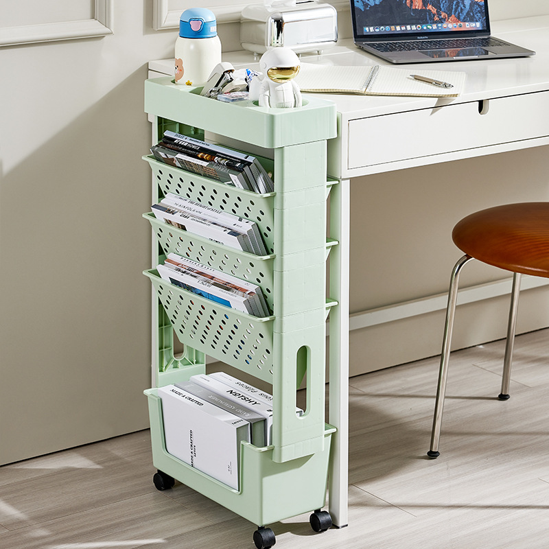Book Cart Rolling - Carrello portaoggetti con ruote sotto scrivania,
