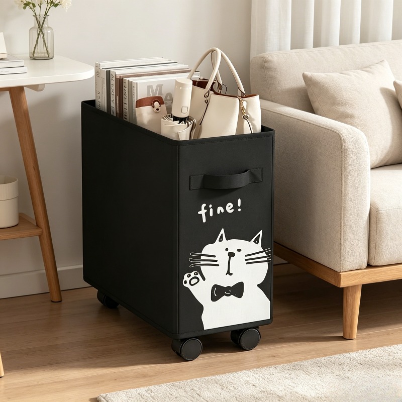 Book Cart Rolling - Carrello Portaoggetti Pieghevole Sotto Scrivania, Organizzatore