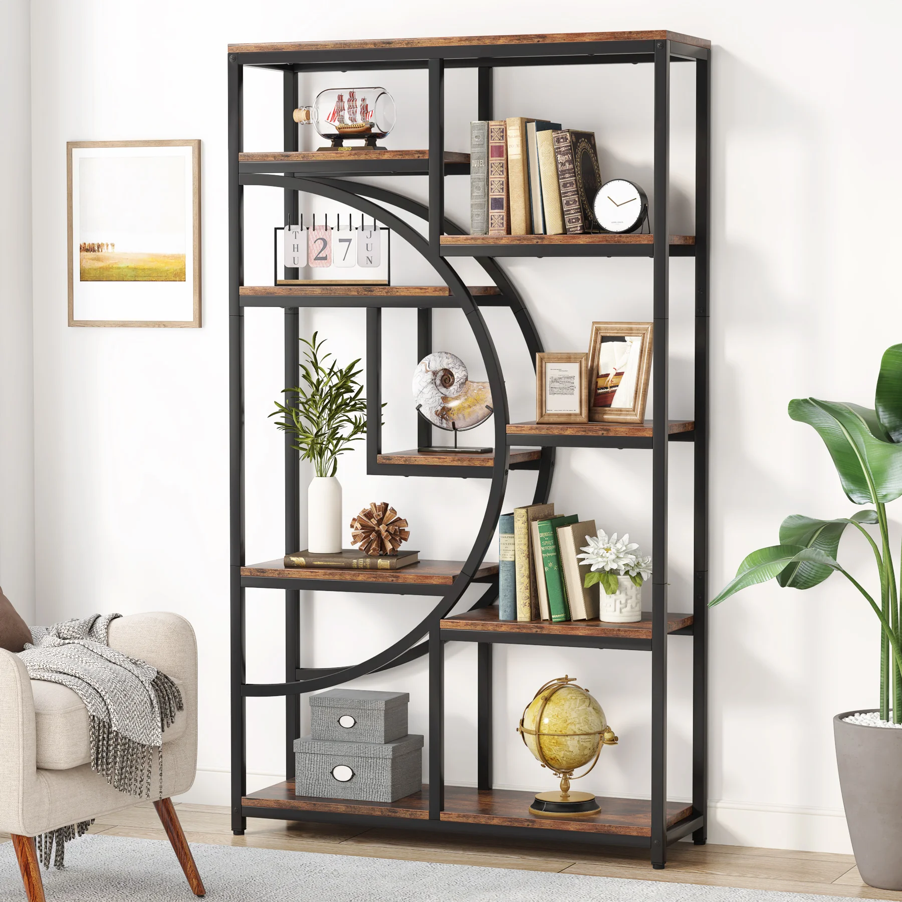 Bookshelf 5 Tier - Tribesigns Bookshelf Libreria industriale Etagere a