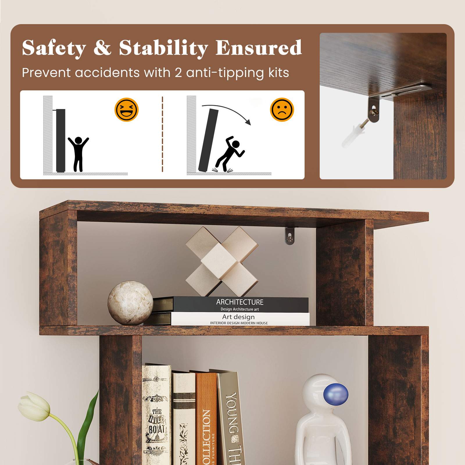 Libreria portaoggetti a 6 live - Bookshelf 5 Tier recensione e prezzo