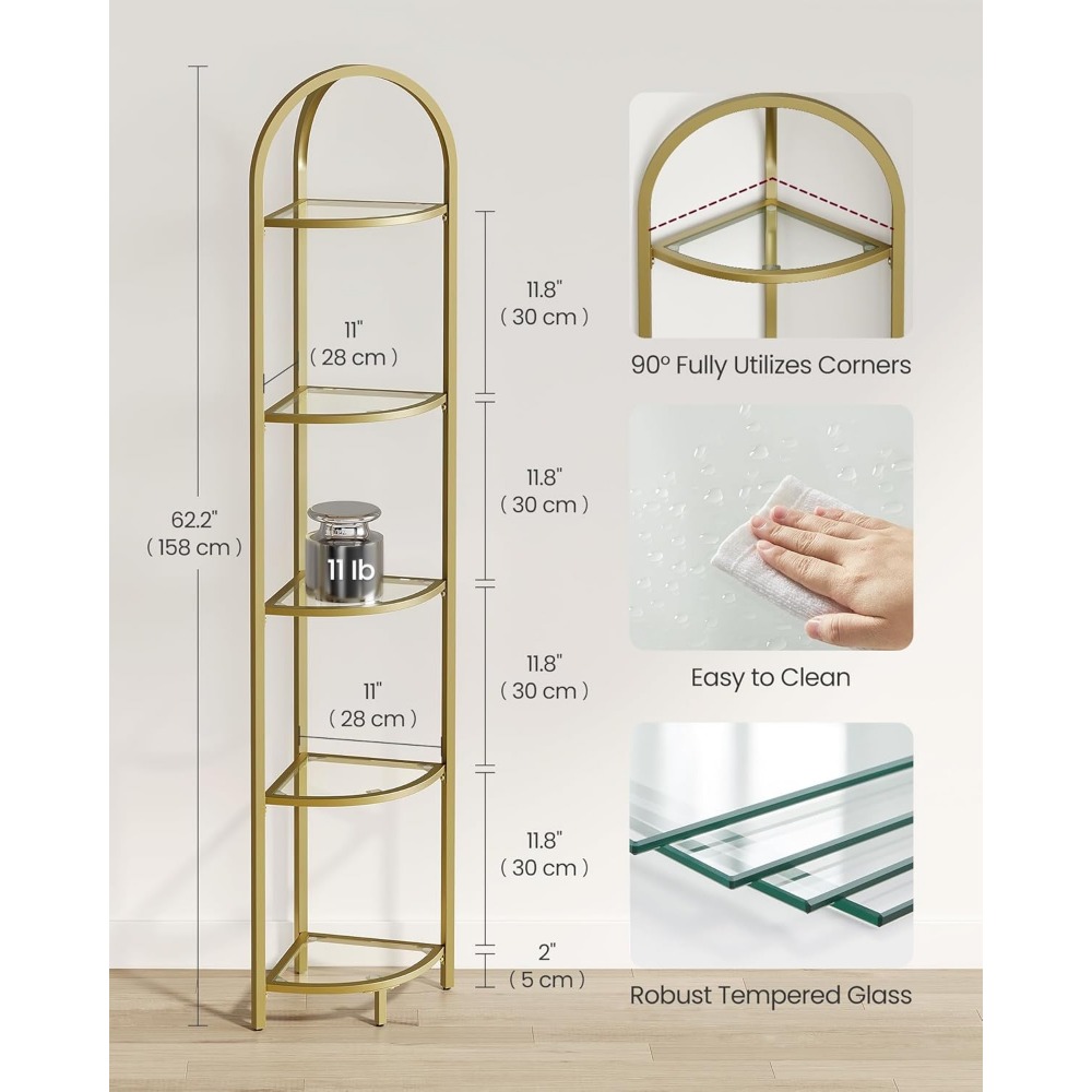 Supporto per mensola angolare  - Bookshelf 5 Tier recensione e prezzo