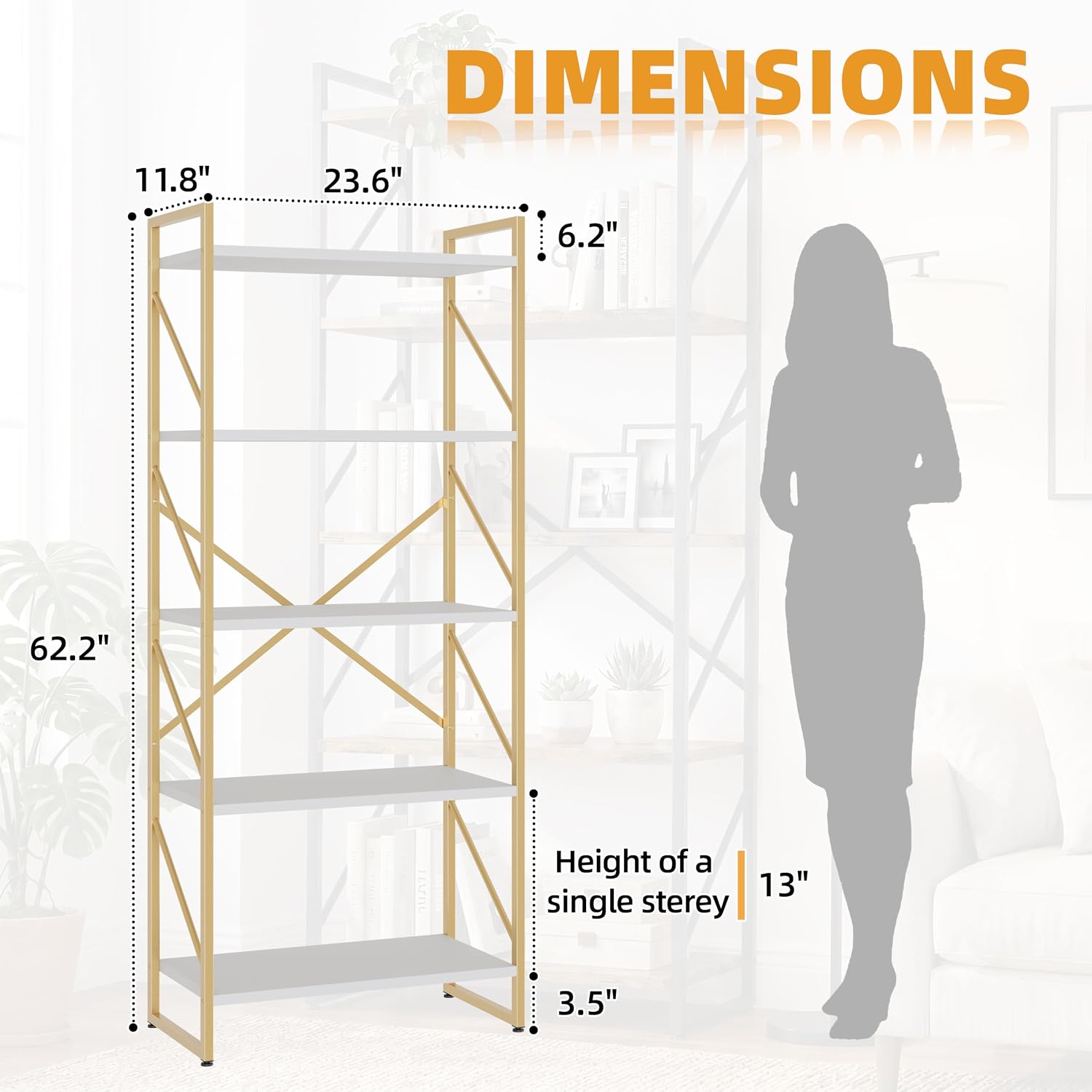 Libreria Alta a 5 Ripiani, Sca - Bookshelf 5 Tier recensione e prezzo