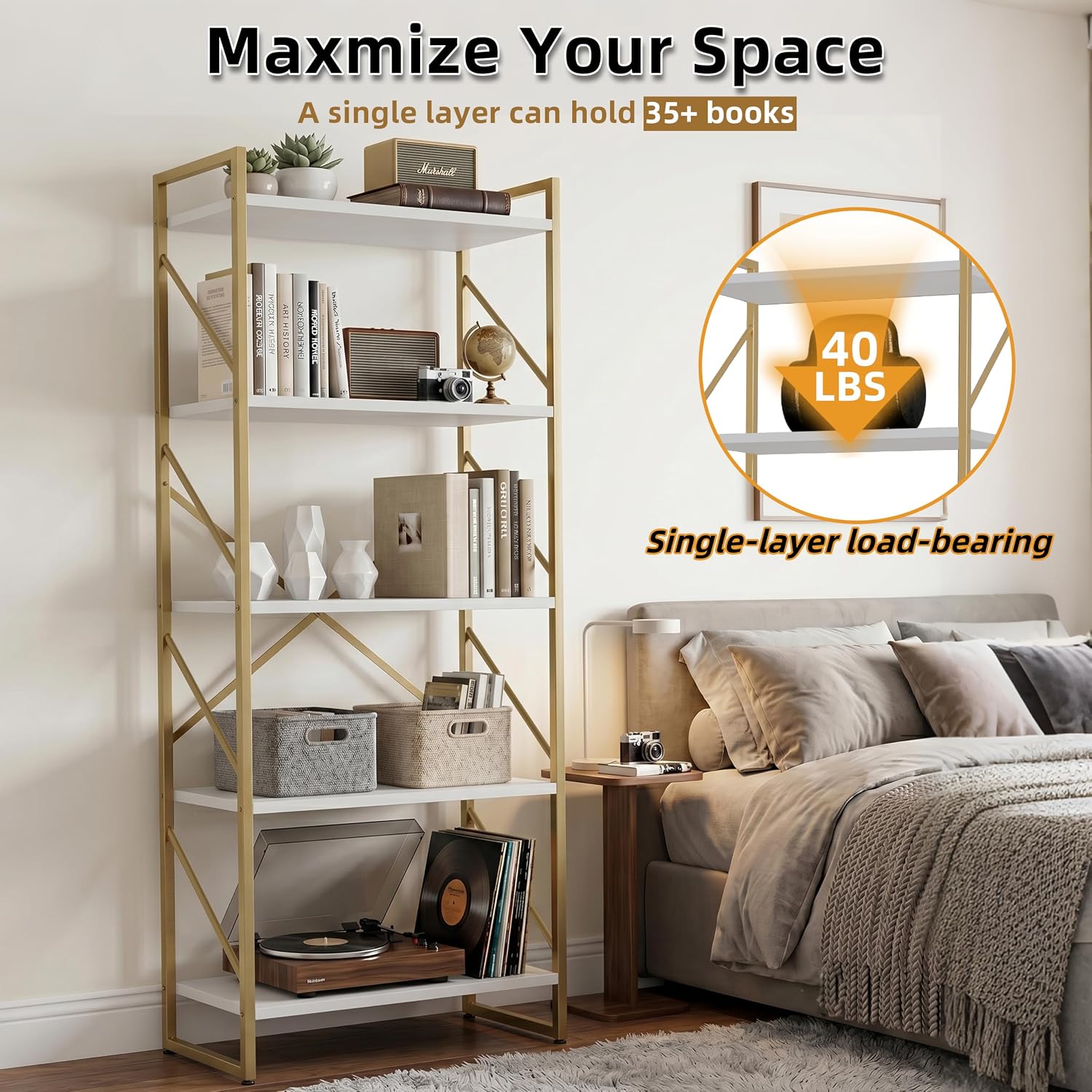 Libreria Alta a 5 Ripiani, Sca - Bookshelf 5 Tier recensione e prezzo