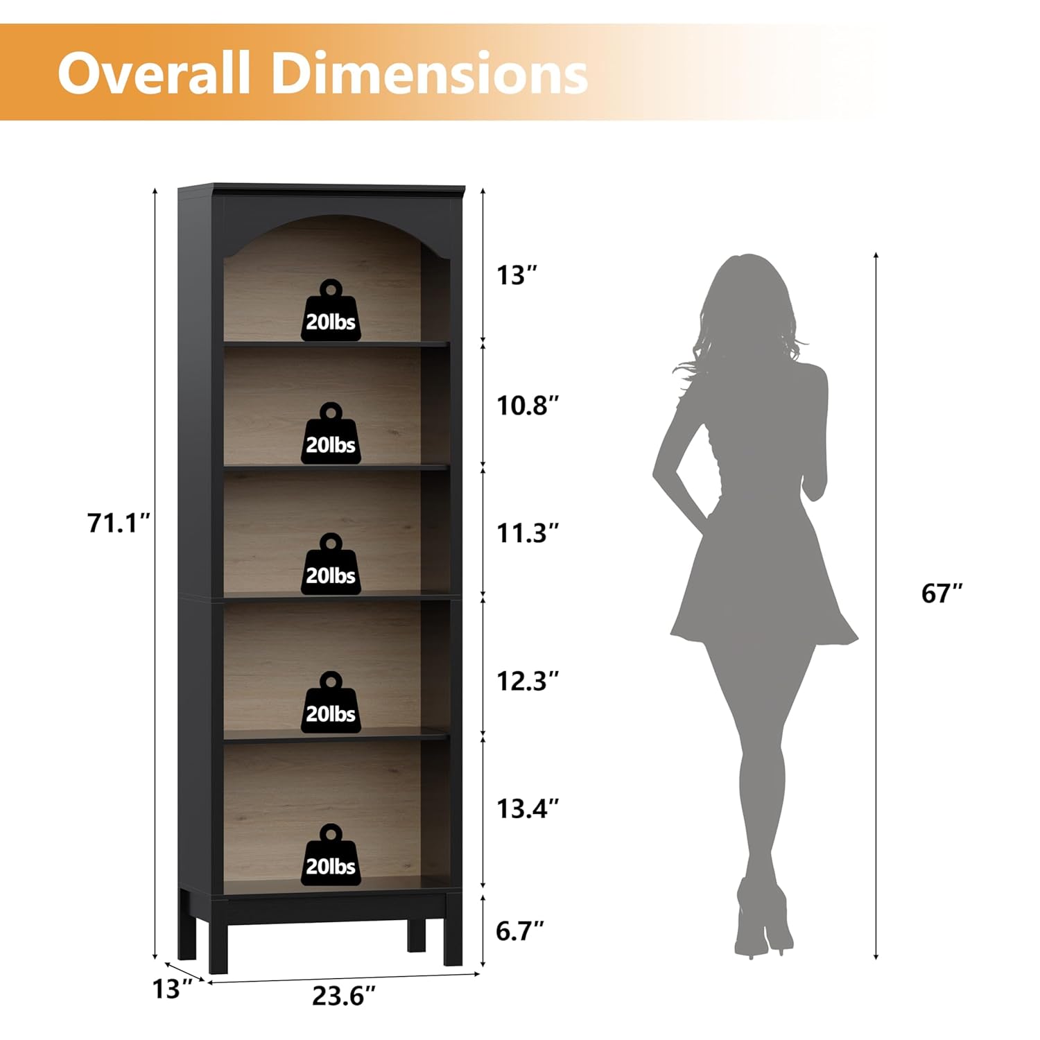 Libreria ad Arco con 5 Ripiani - Bookshelf 5 Tier recensione e prezzo