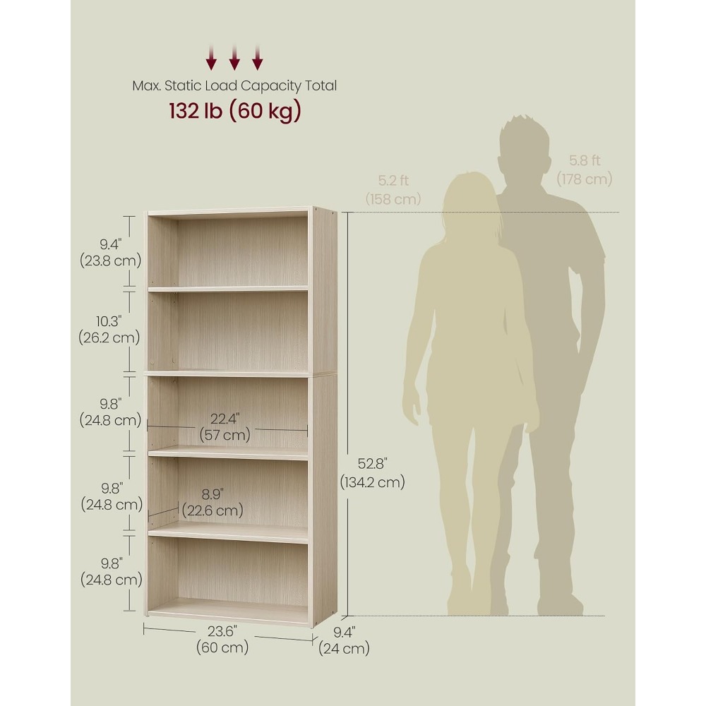 Collezione VASAGLE CUSTOS - Li - Bookshelf 5 Tier recensione e prezzo